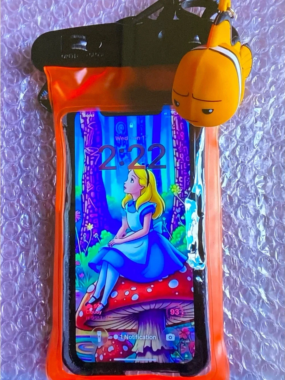 Neon Orange Waterproof Phone Pouch Disney *** Nemo Charm ^^^